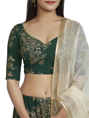 green rayon flared lehenga - 16717631 - Standard Image - 4