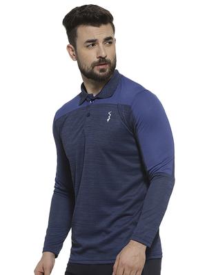 blue color block polo t-shirt - 16717633 - Standard Image - 2