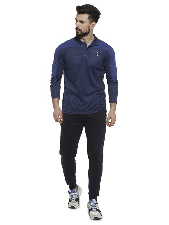 blue color block polo t-shirt - 16717633 - Zoom Image - 4