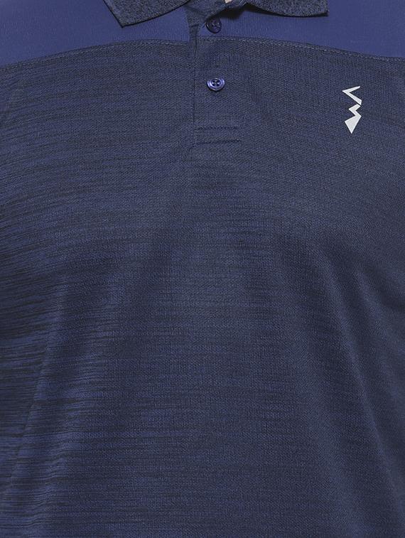 blue color block polo t-shirt - 16717633 - Zoom Image - 5