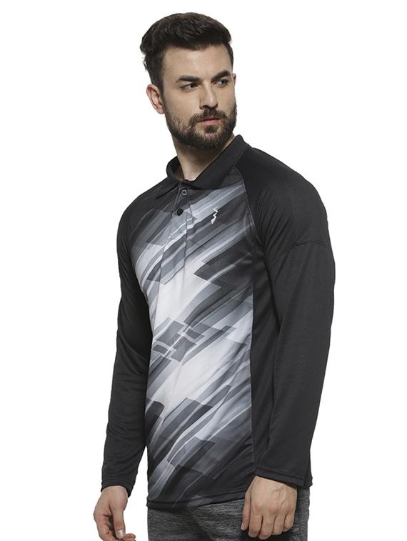 black printed polo t-shirt - 16717636 - Zoom Image - 2