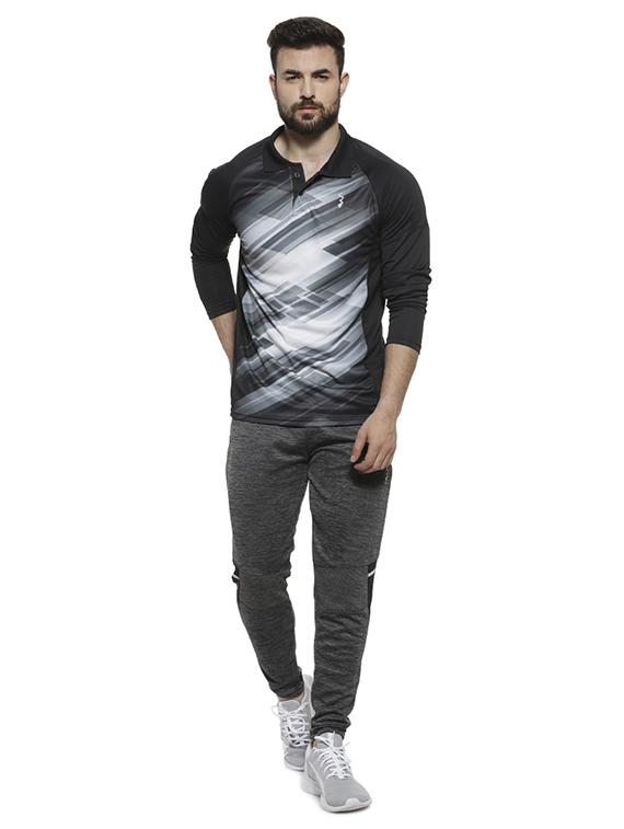 black printed polo t-shirt - 16717636 - Zoom Image - 4