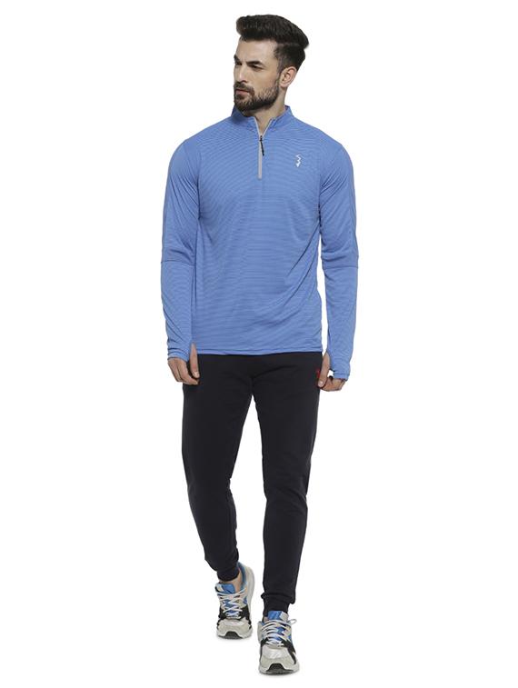 blue striped thumb hole t-shirt - 16717638 - Zoom Image - 4