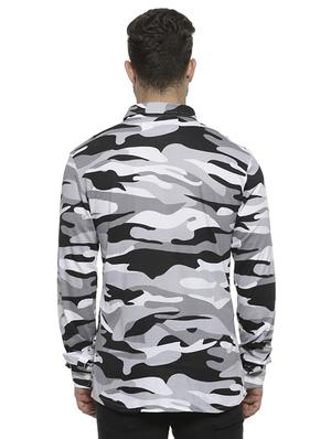 grey camouflage printed casual shirt - 16717643 - Standard Image - 3