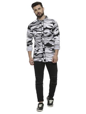 grey camouflage printed casual shirt - 16717643 - Standard Image - 4