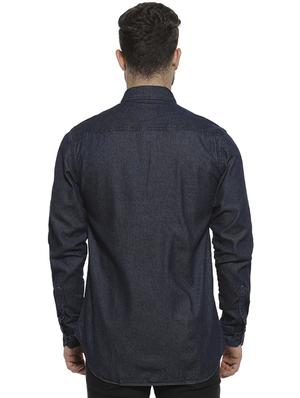 blue color block casual shirt - 16717645 - Standard Image - 3