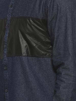 blue color block casual shirt - 16717645 - Standard Image - 5