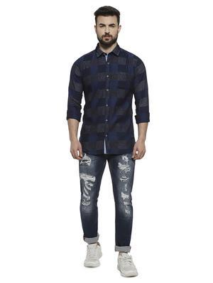 blue checkered casual shirt - 16717652 - Standard Image - 4
