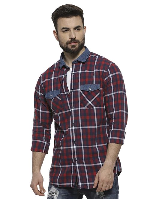 red checkered casual shirt - 16717653 - Standard Image - 1