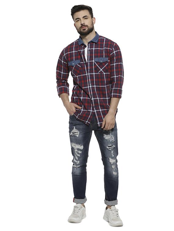 red checkered casual shirt - 16717653 - Zoom Image - 4