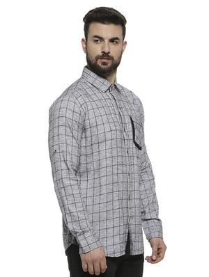 grey checkered casual shirt - 16717654 - Standard Image - 2