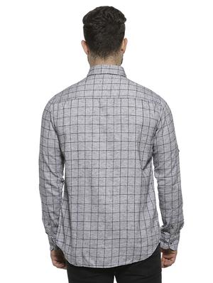grey checkered casual shirt - 16717654 - Standard Image - 3