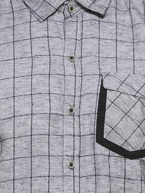 grey checkered casual shirt - 16717654 - Standard Image - 5