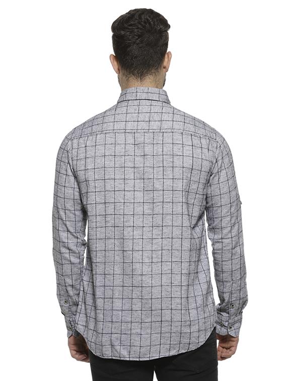 grey checkered casual shirt - 16717654 - Zoom Image - 3