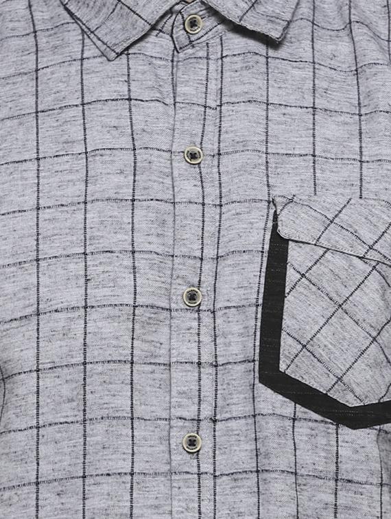 grey checkered casual shirt - 16717654 - Zoom Image - 5