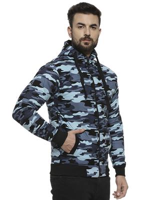 light blue camouflage printed casual jacket - 16717667 - Standard Image - 2