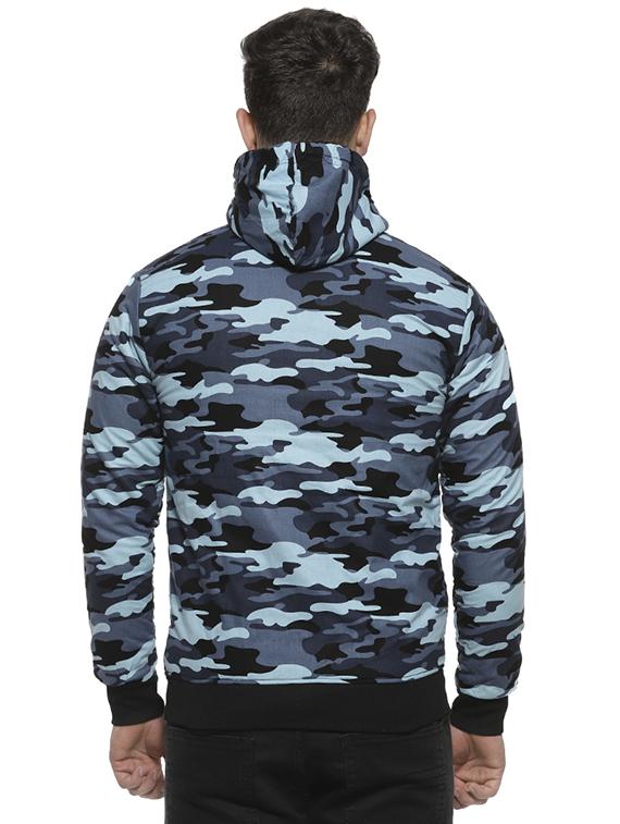 light blue camouflage printed casual jacket - 16717667 - Zoom Image - 3