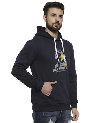 navy blue chest printed sweatshirt - 16717669 - Standard Image - 2