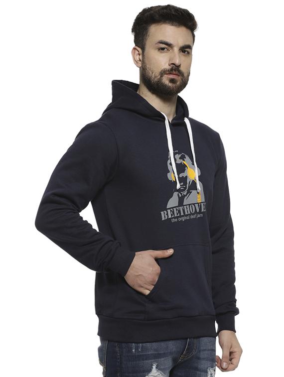 navy blue chest printed sweatshirt - 16717669 - Zoom Image - 2