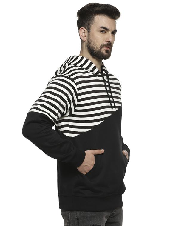 black striped hooded sweatshirt - 16717673 - Zoom Image - 2