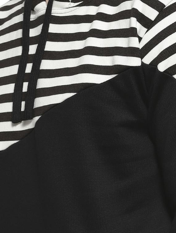 black striped hooded sweatshirt - 16717673 - Zoom Image - 5