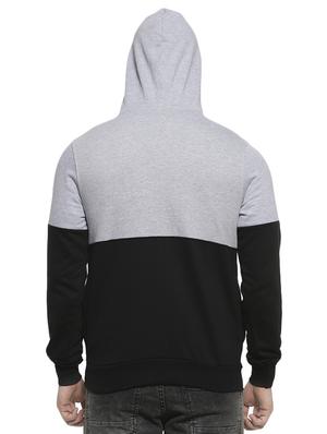 grey color block hooded sweatshirt - 16717674 - Standard Image - 3