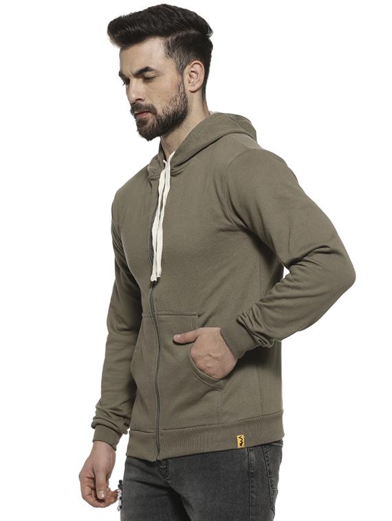olive green solid hooded sweatshirt - 16717677 - Zoom Image - 2