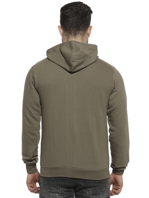 olive green solid hooded sweatshirt - 16717677 - Zoom Image - 3