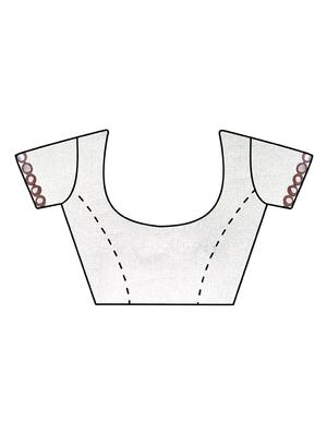 solid bordered saree with blouse - 16717699 - Standard Image - 3