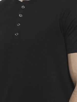 black solid asymmetric t-shirt - 16717726 - Standard Image - 5