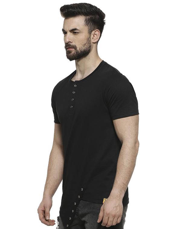 black solid asymmetric t-shirt - 16717726 - Zoom Image - 2