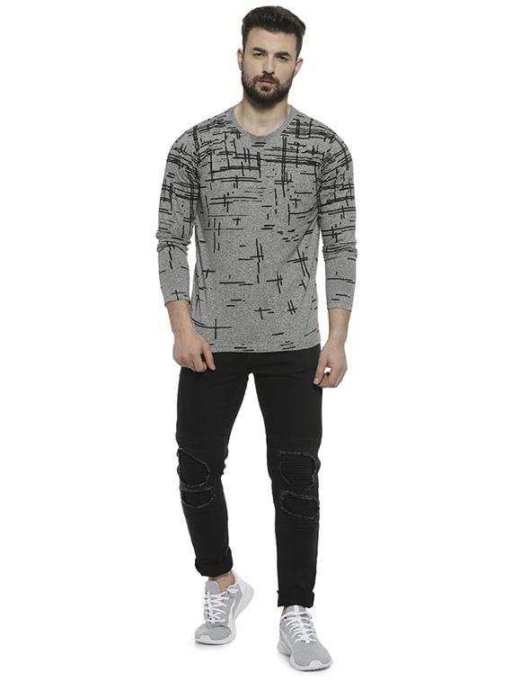 grey front printed t-shirt - 16717729 - Zoom Image - 4