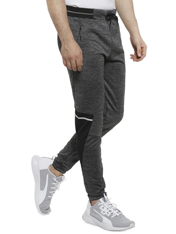 grey color block full length track pant - 16717730 - Zoom Image - 2