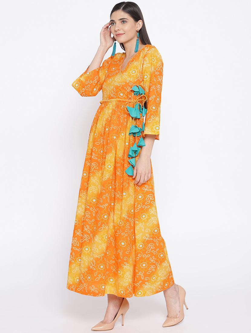 bandhani flared kurta - 16717856 - Zoom Image - 2