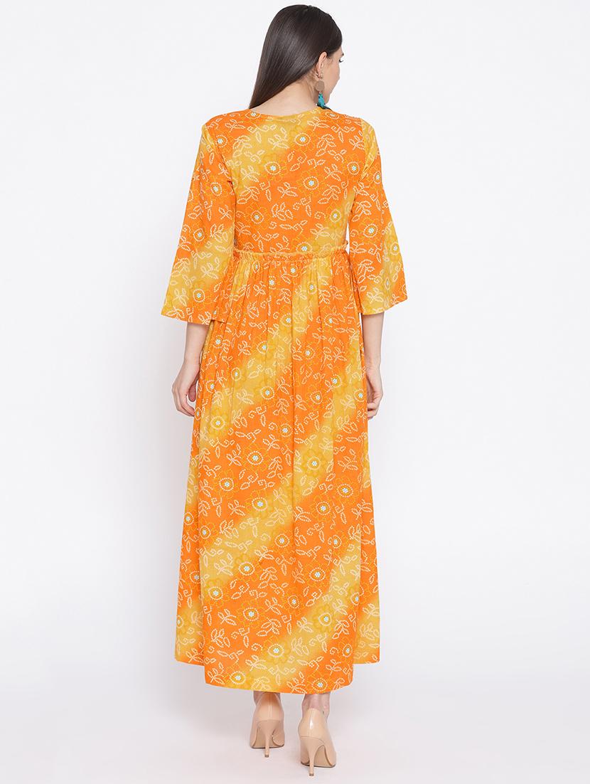 bandhani flared kurta - 16717856 - Zoom Image - 3