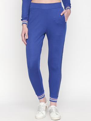 contrast bind round neck top and trouser set - 16717924 - Standard Image - 5