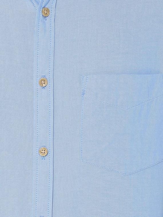 blue solid casual shirt - 16717985 - Zoom Image - 4