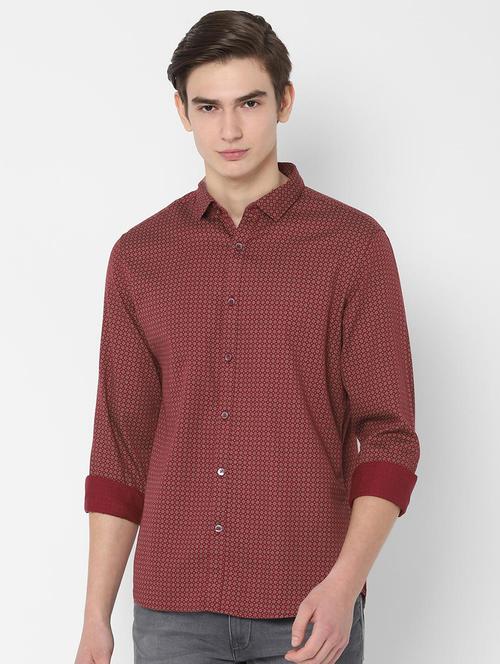 red printed casual shirt - 16717988 - Standard Image - 1