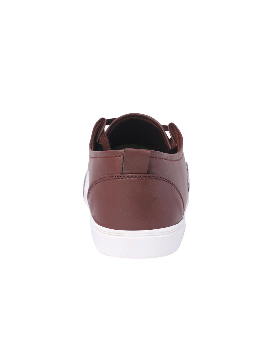 brown leatherette lace up sneakers - 16718012 - Zoom Image - 3