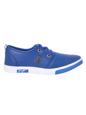 blue leatherette lace up sneakers - 16718013 - Standard Image - 2