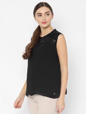 sequin embellished round neck top - 16718031 - Standard Image - 2