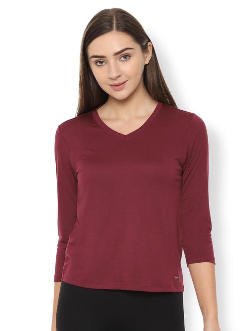 v neck solid top - 16718034 - Standard Image - 1