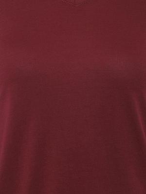 v neck solid top - 16718034 - Standard Image - 4