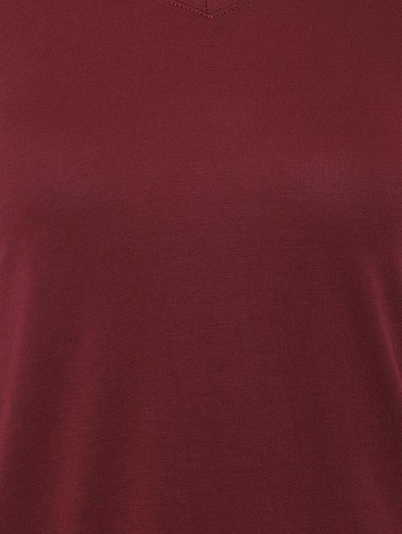 v neck solid top - 16718034 - Zoom Image - 4