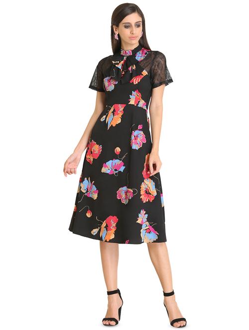 a-line detail floral lace a-line dress - 16718060 - Very Small Image - 1