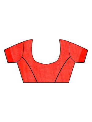 solid bordered saree with blouse - 16718070 - Standard Image - 3