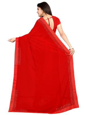 solid bordered saree with blouse - 16718074 - Standard Image - 2