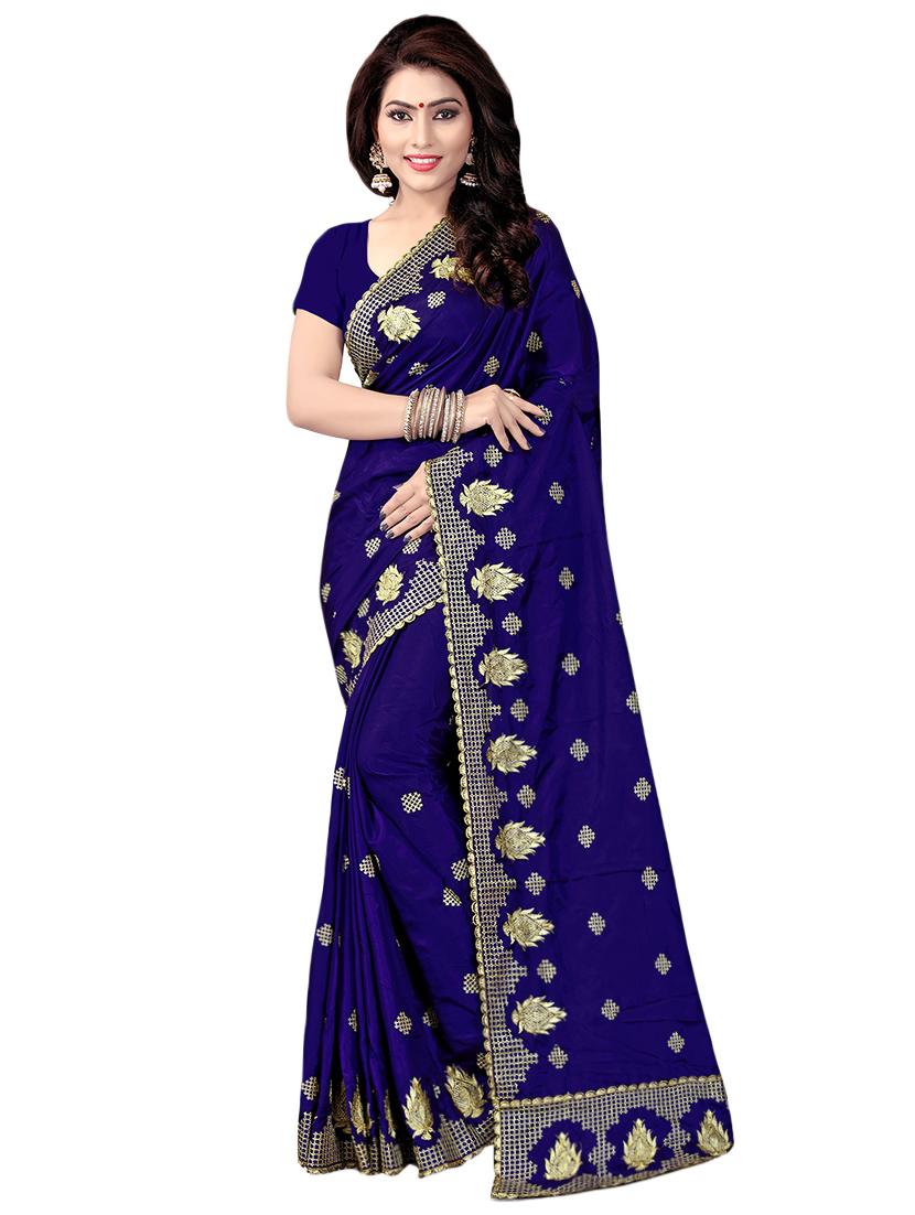 self design embroidered saree with blouse - 16718101 - Zoom Image - 1