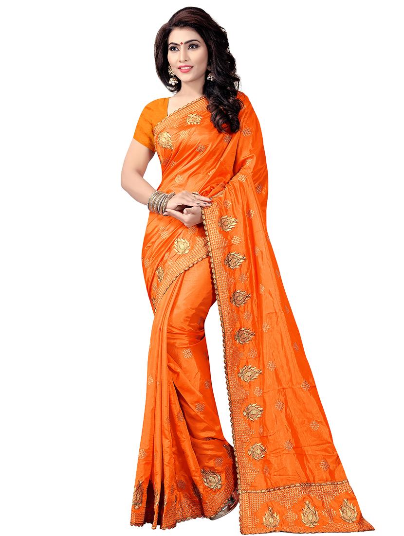 self design embroidered saree with blouse - 16718102 - Zoom Image - 1