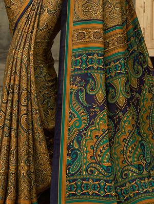 paisley printed saree with blouse - 16718218 - Standard Image - 2